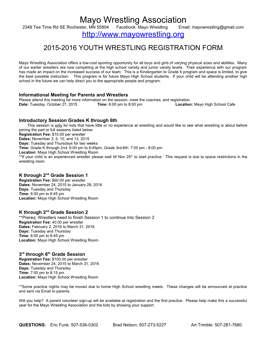 Rochester Youth Wrestling Association