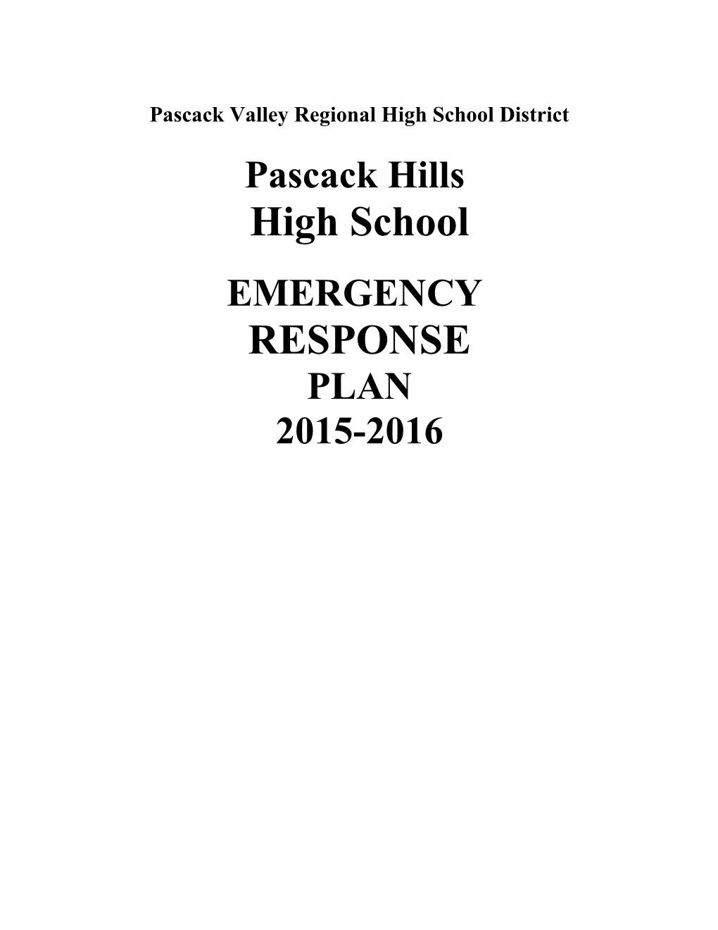 Pascack Valley Regional High School District