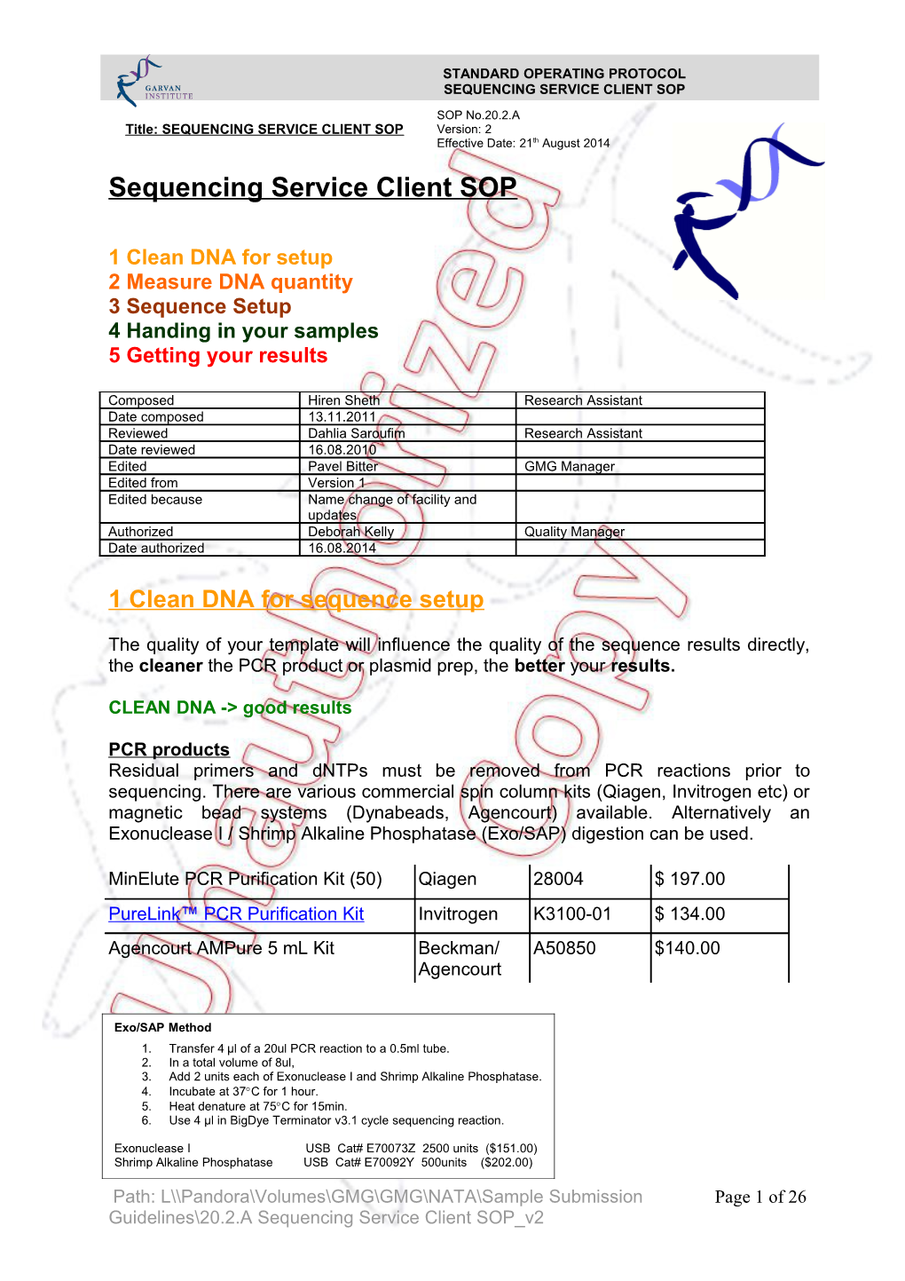 Acrf 3100 Sequencing Protcols