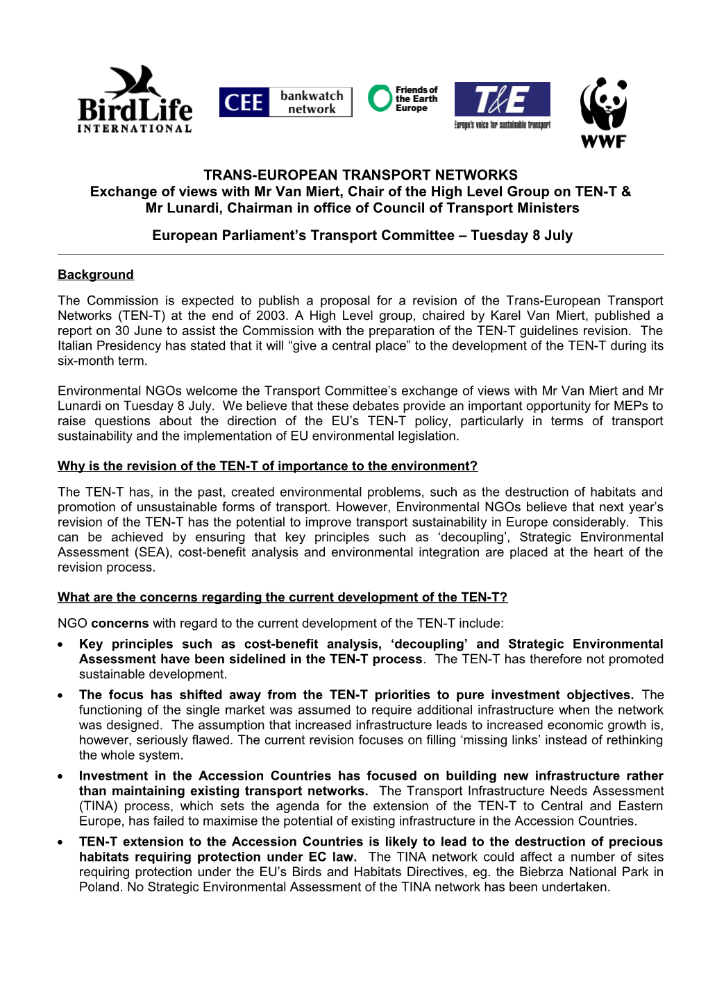 Trans-European Transport Networks