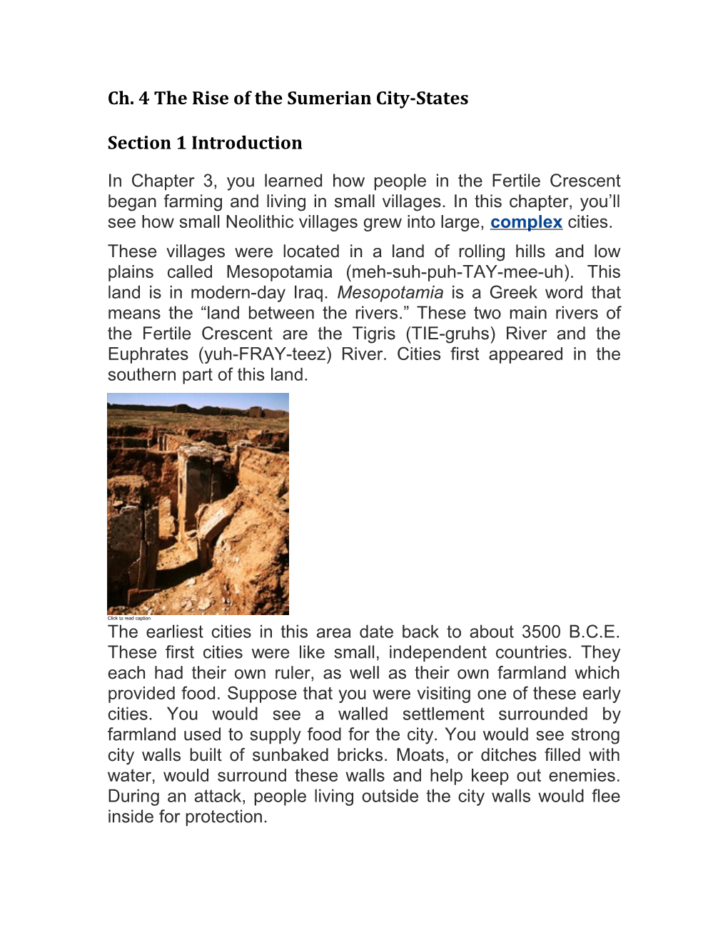 Ch. 4 the Rise of the Sumerian City-States