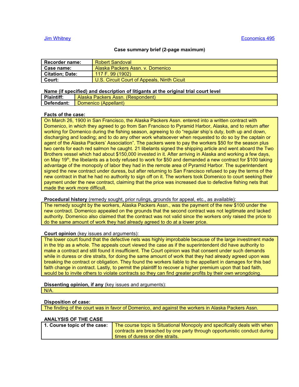 Case Summary Brief (2-Page Maximum) s3