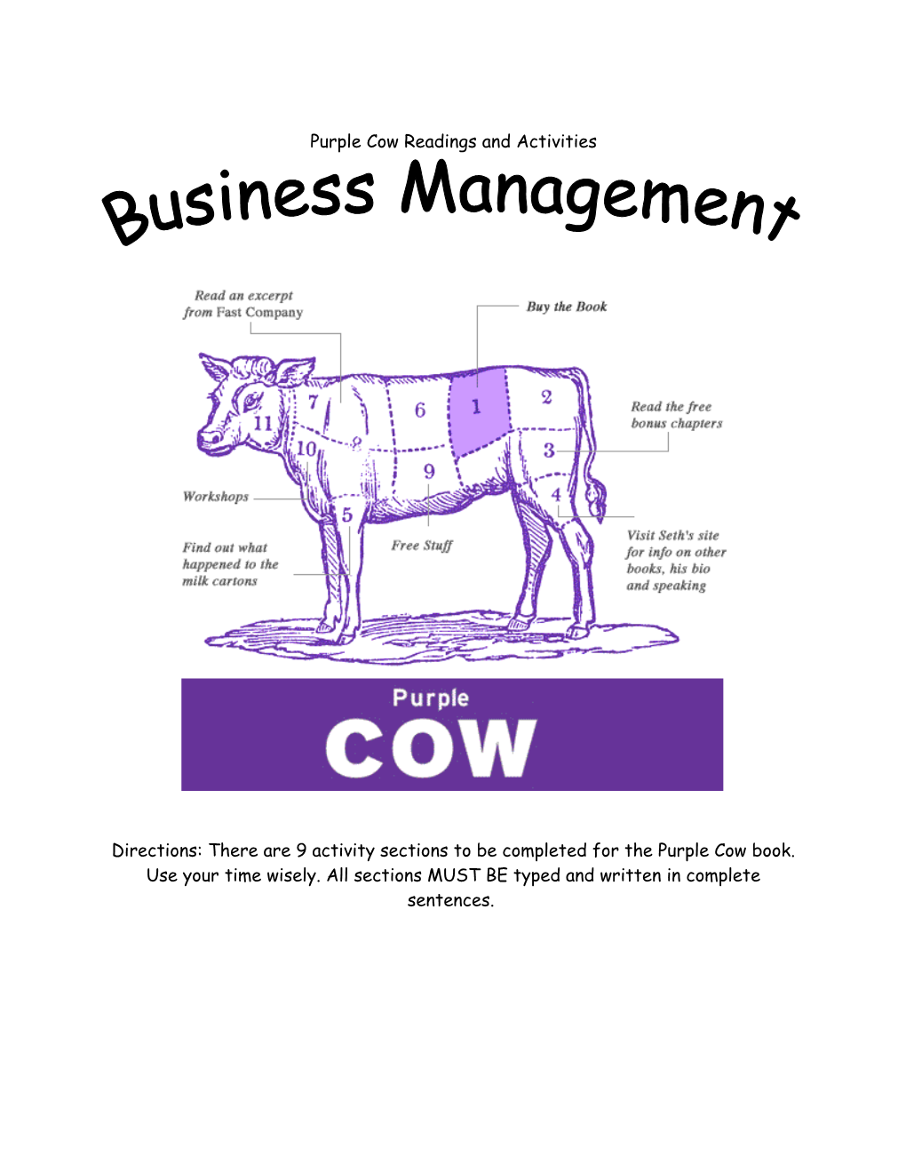 Purple Cow Activity #1