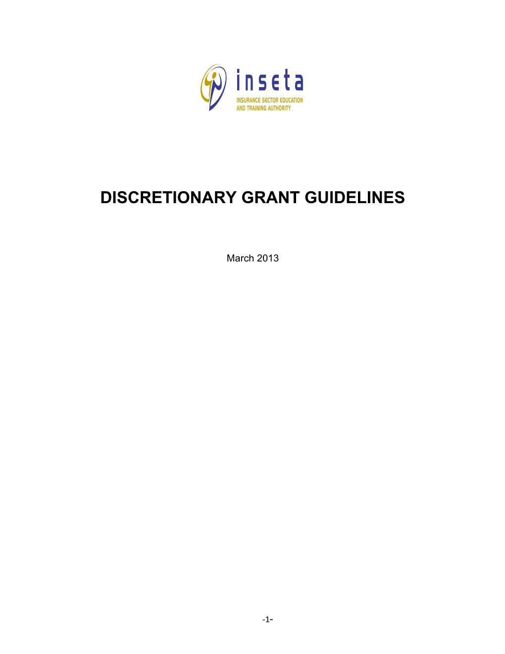 Discretionary Grant Guidelines