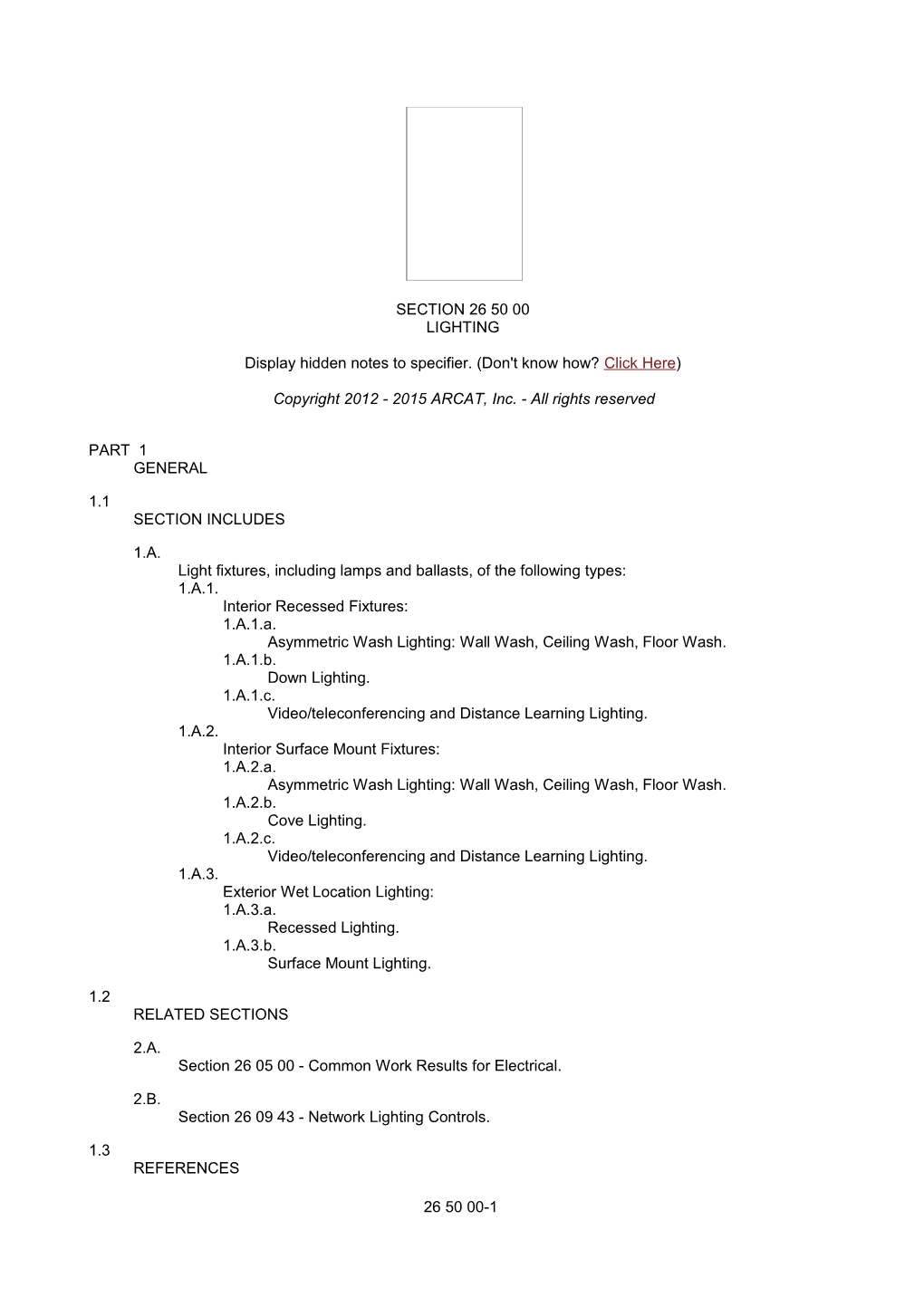 Display Hidden Notes to Specifier. (Don't Know How? Click Here) s15