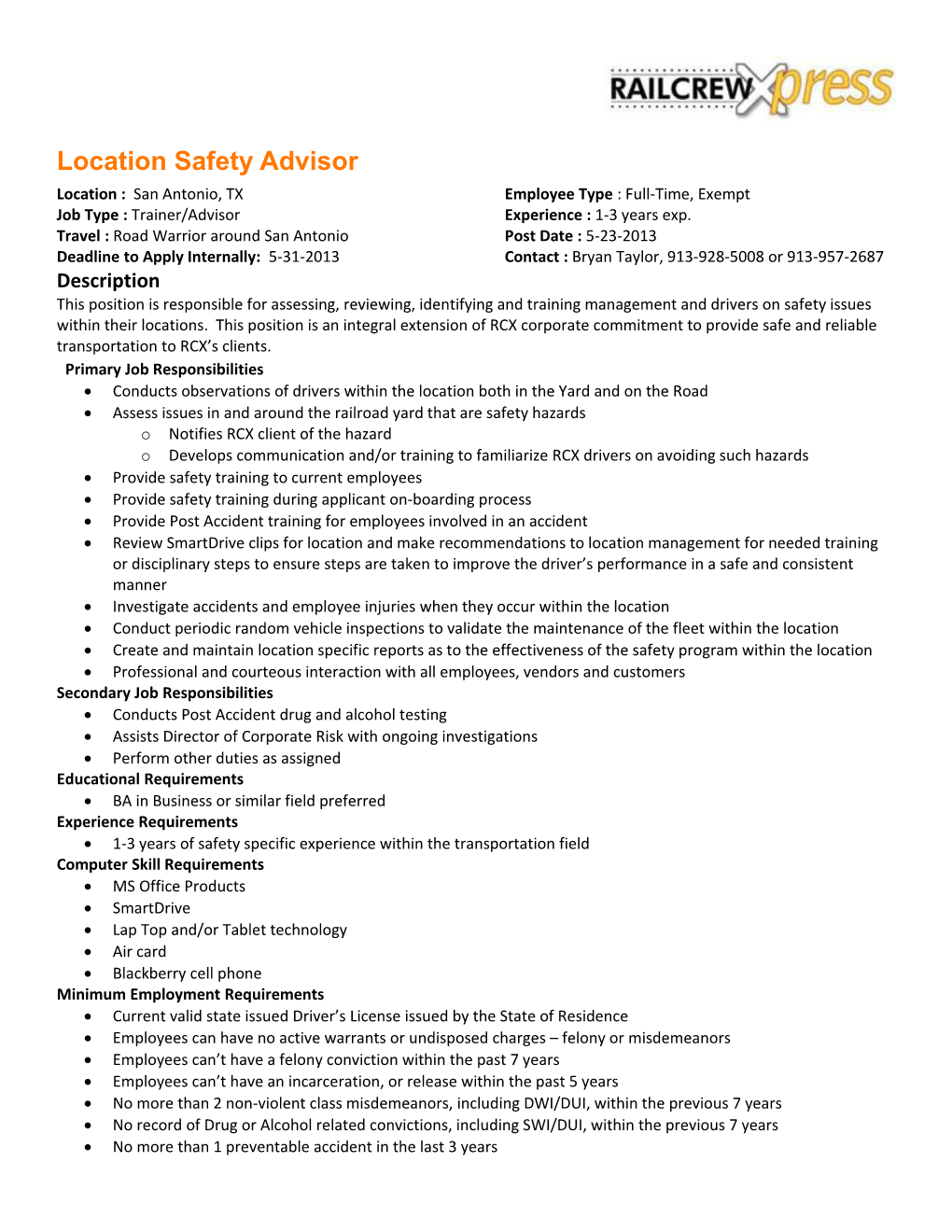 Location Safety Advisor