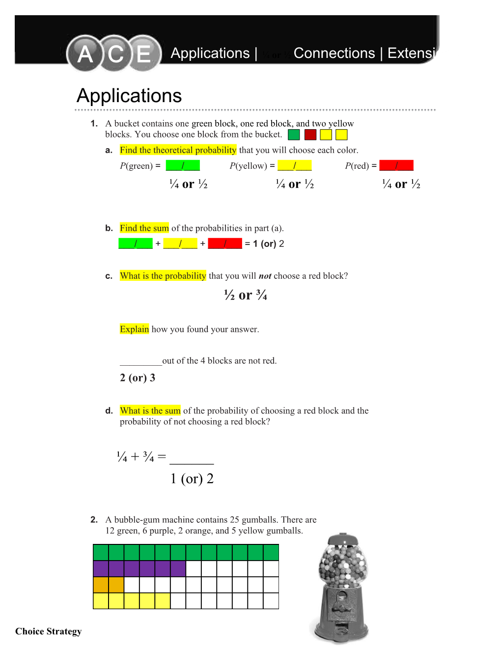 A.Find the Theoretical Probability That You Will Choose Each Color