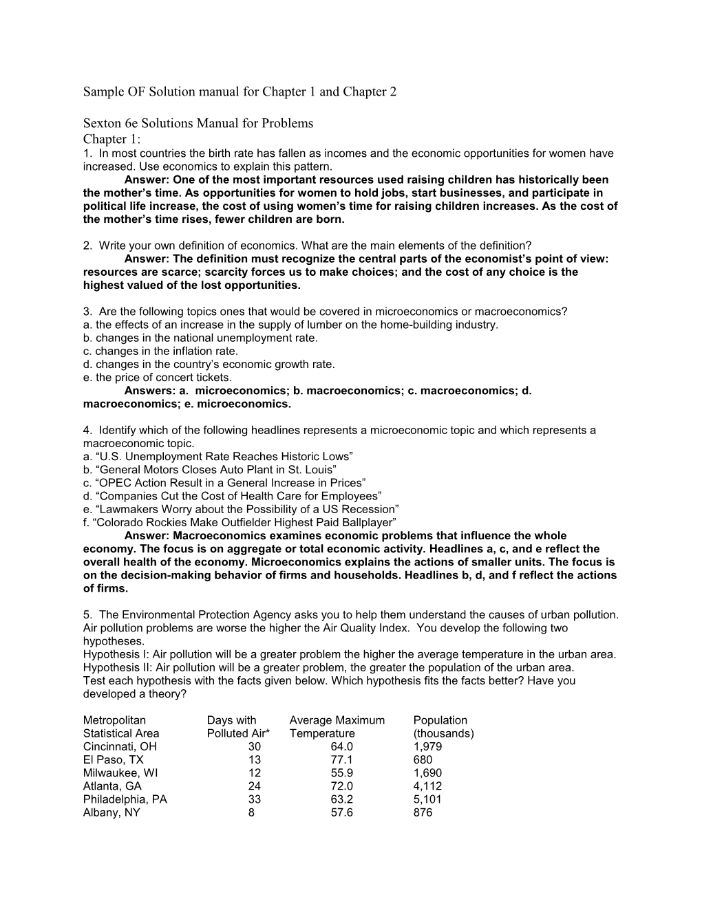 Sample of Solution Manual for Chapter 1 and Chapter 2