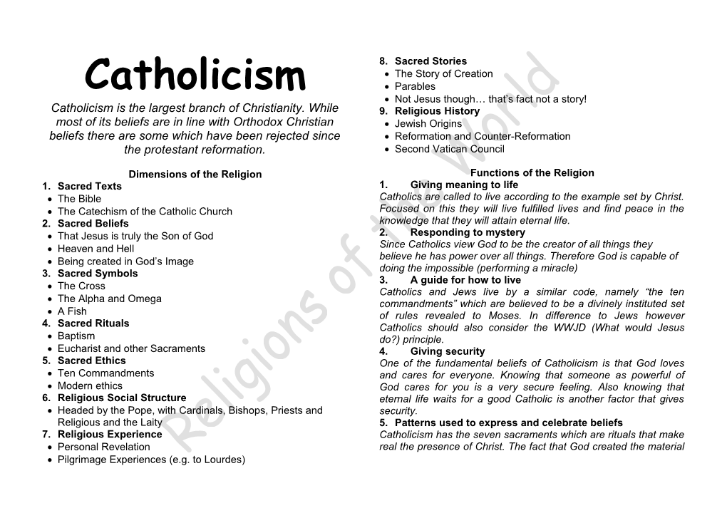 Dimensions of the Religion