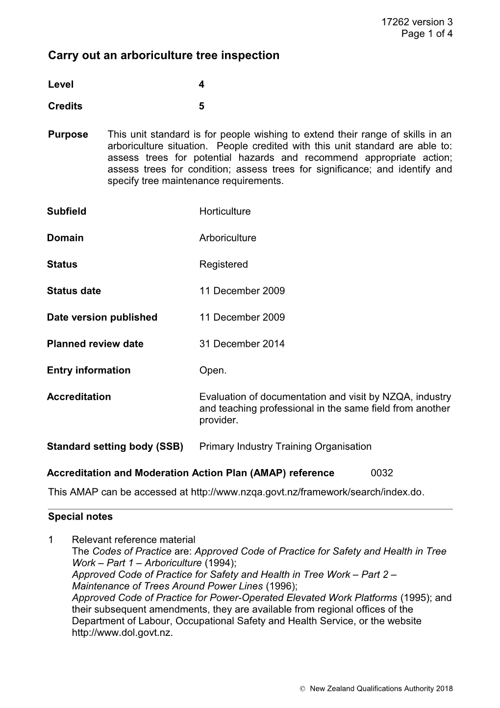 17262 Carry out an Arboriculture Tree Inspection