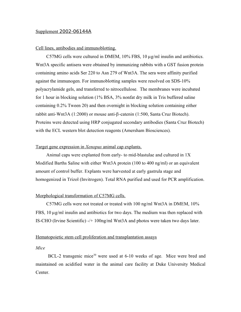 Cell Lines, Antibodies and Immunoblotting