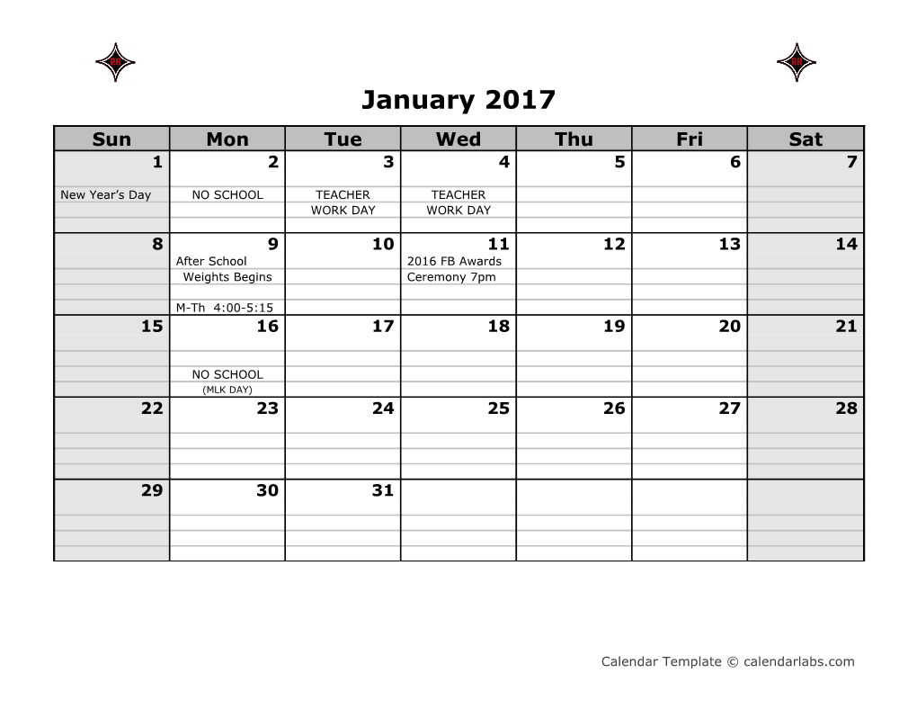 2017 Monthly Calendar - Calendarlabs.Com s4