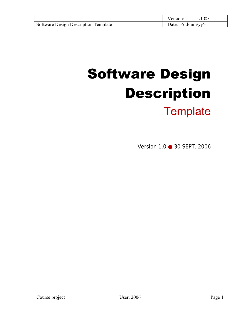 Software Design Description