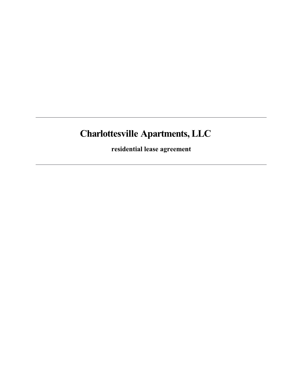 Charlottesville Apartments, LLC