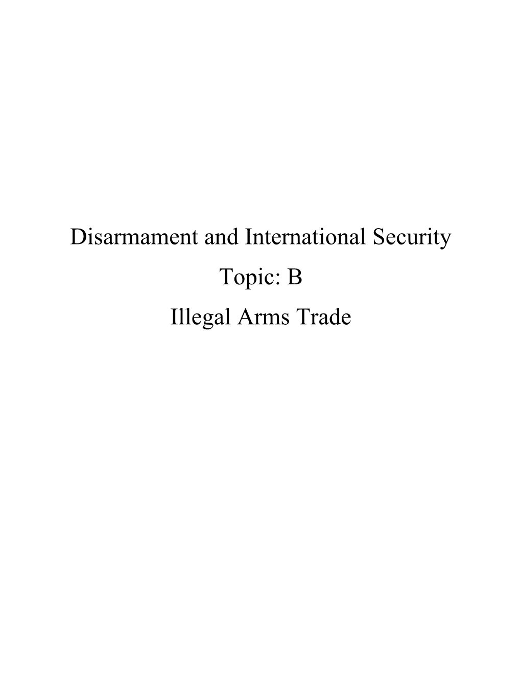 Disarmament and International Security