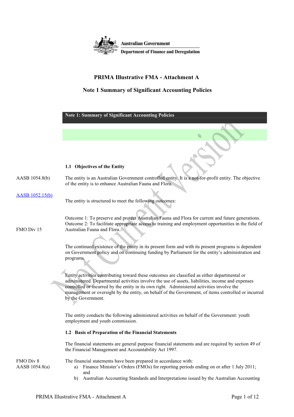 PRIMA Illustrative FMA- Attachment A