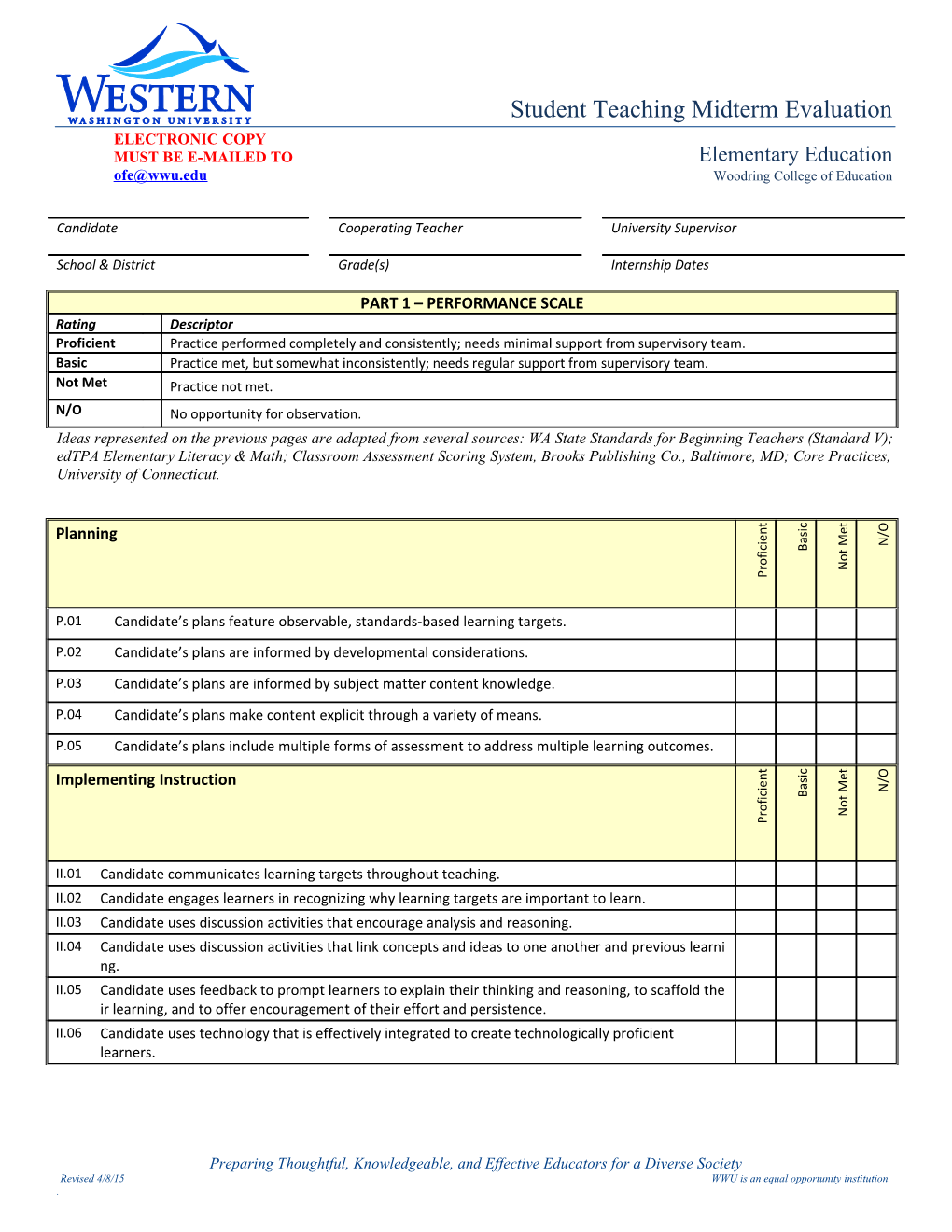 Part 1 Performance Scale