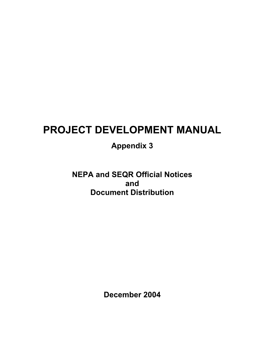 Project Development Manual