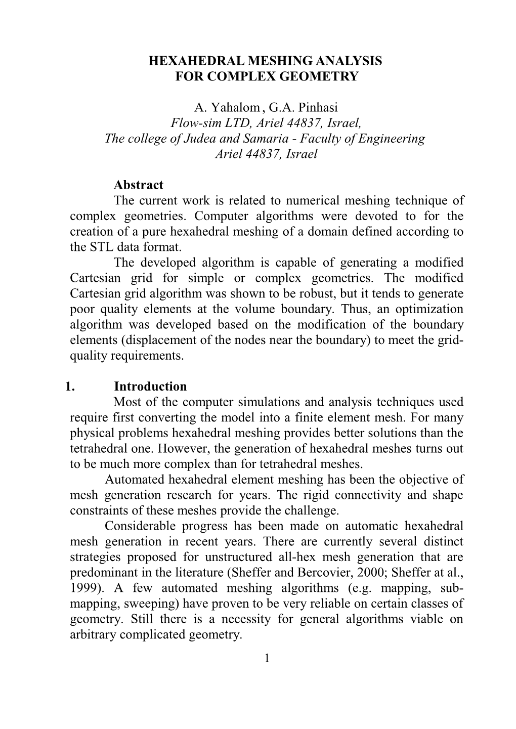 Hexahedral Meshinganalysis