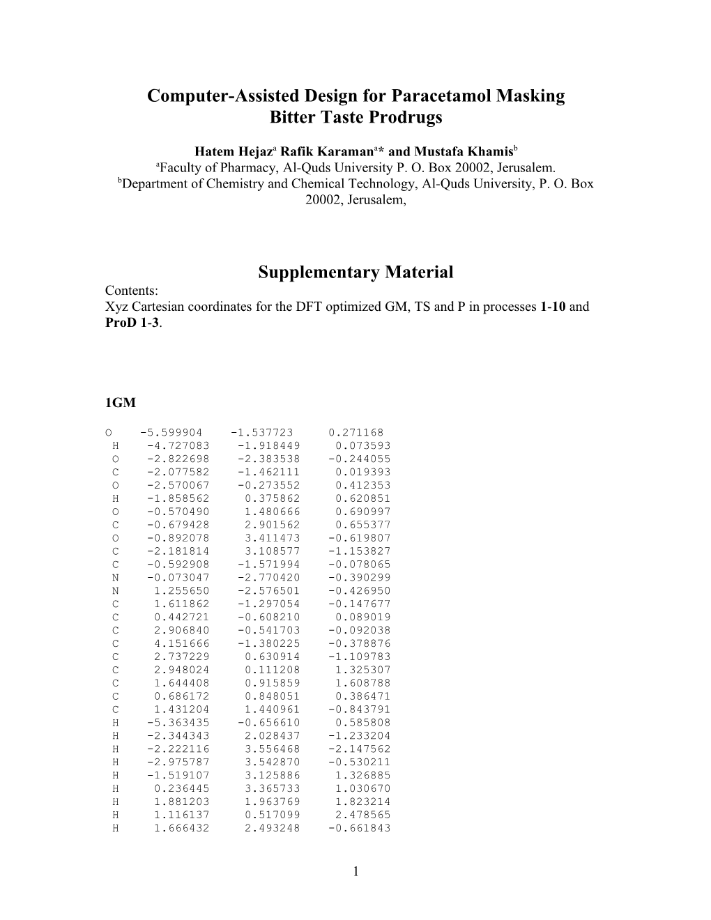 Computer-Assisted Design for Paracetamolmasking