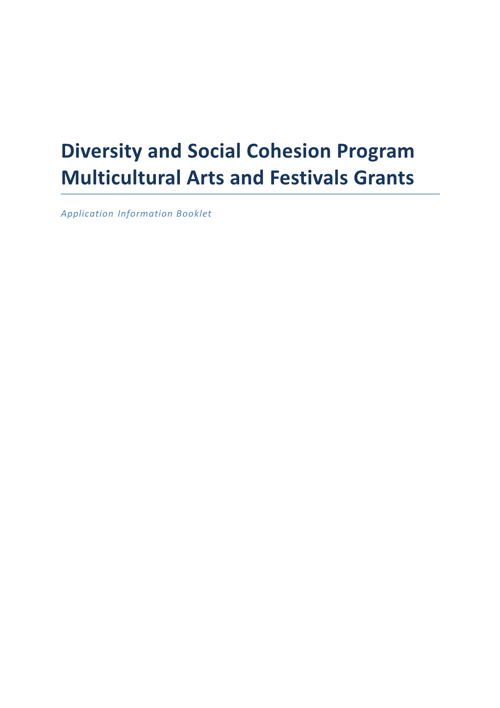 Diversity and Social Cohesion Program