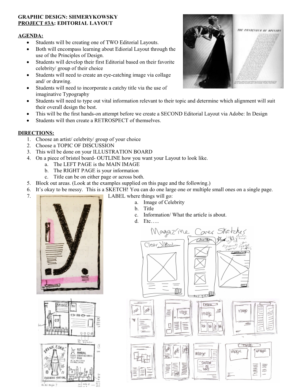 Students Will Be Creating One of TWO Editorial Layouts