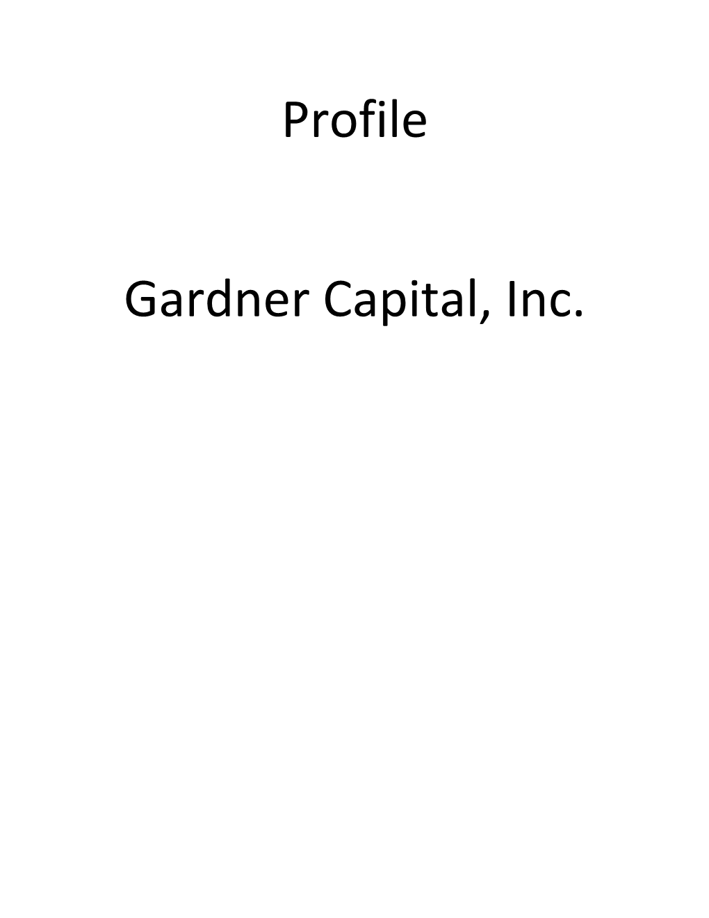 Gardner Capital, Inc