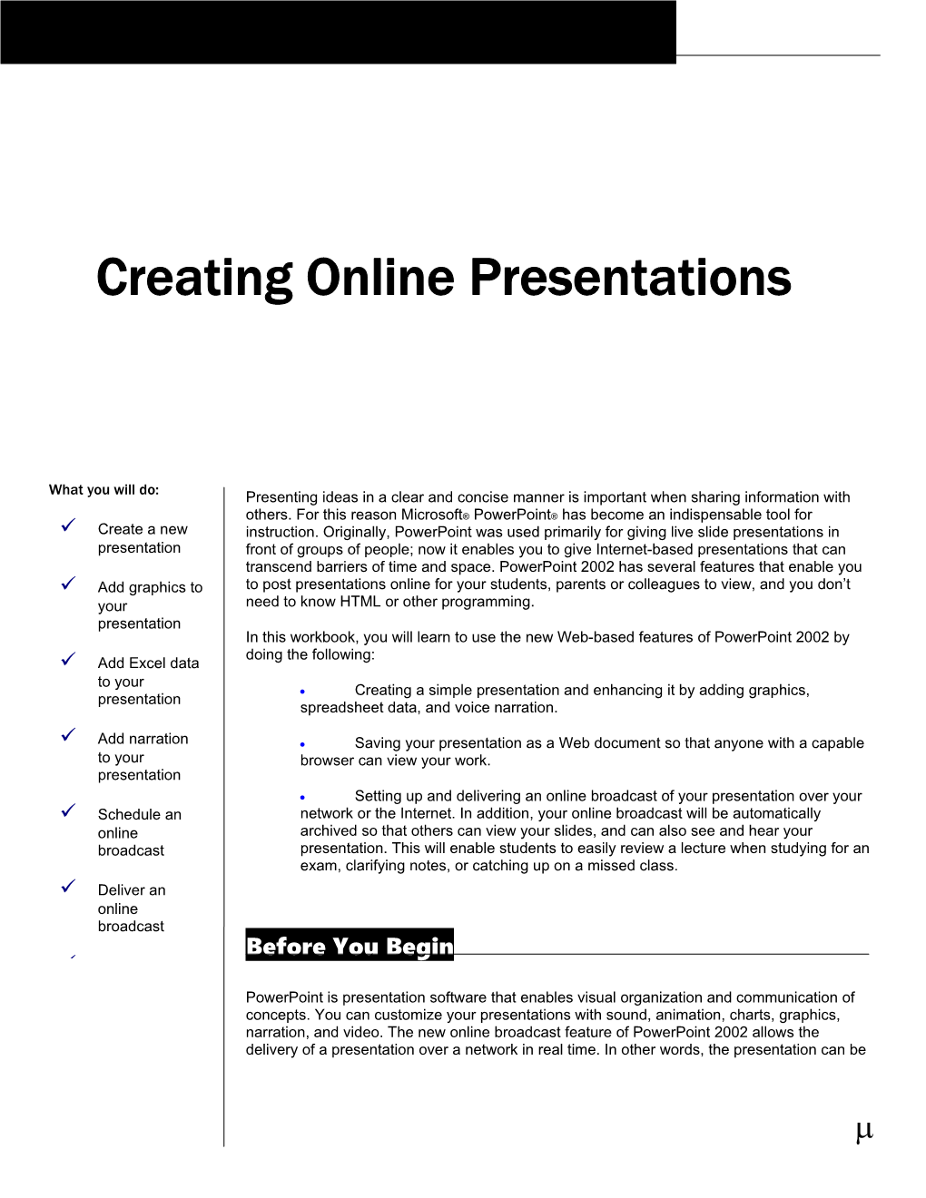 Ceating Online Presentations