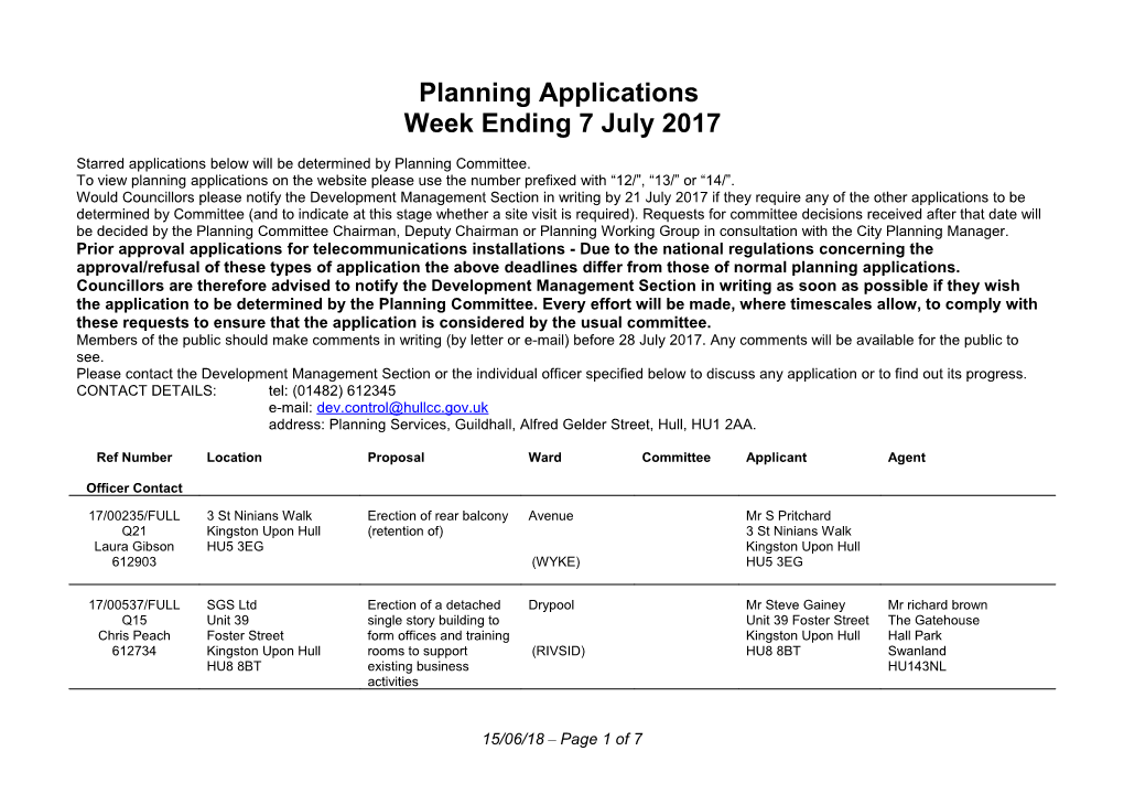 Planning Applications