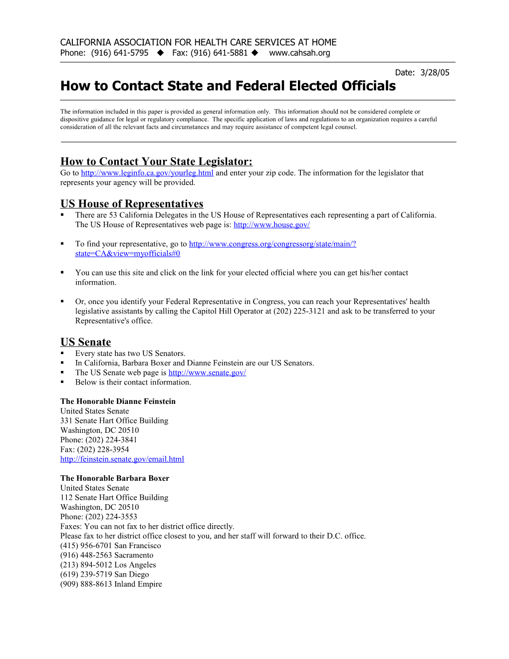 How to Contact State and Federal Elected Officials