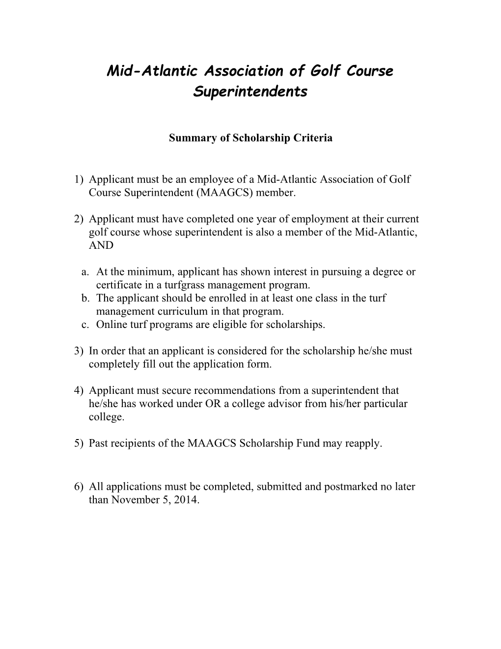 Mid-Atlantic Association of Golf Course Superintendents