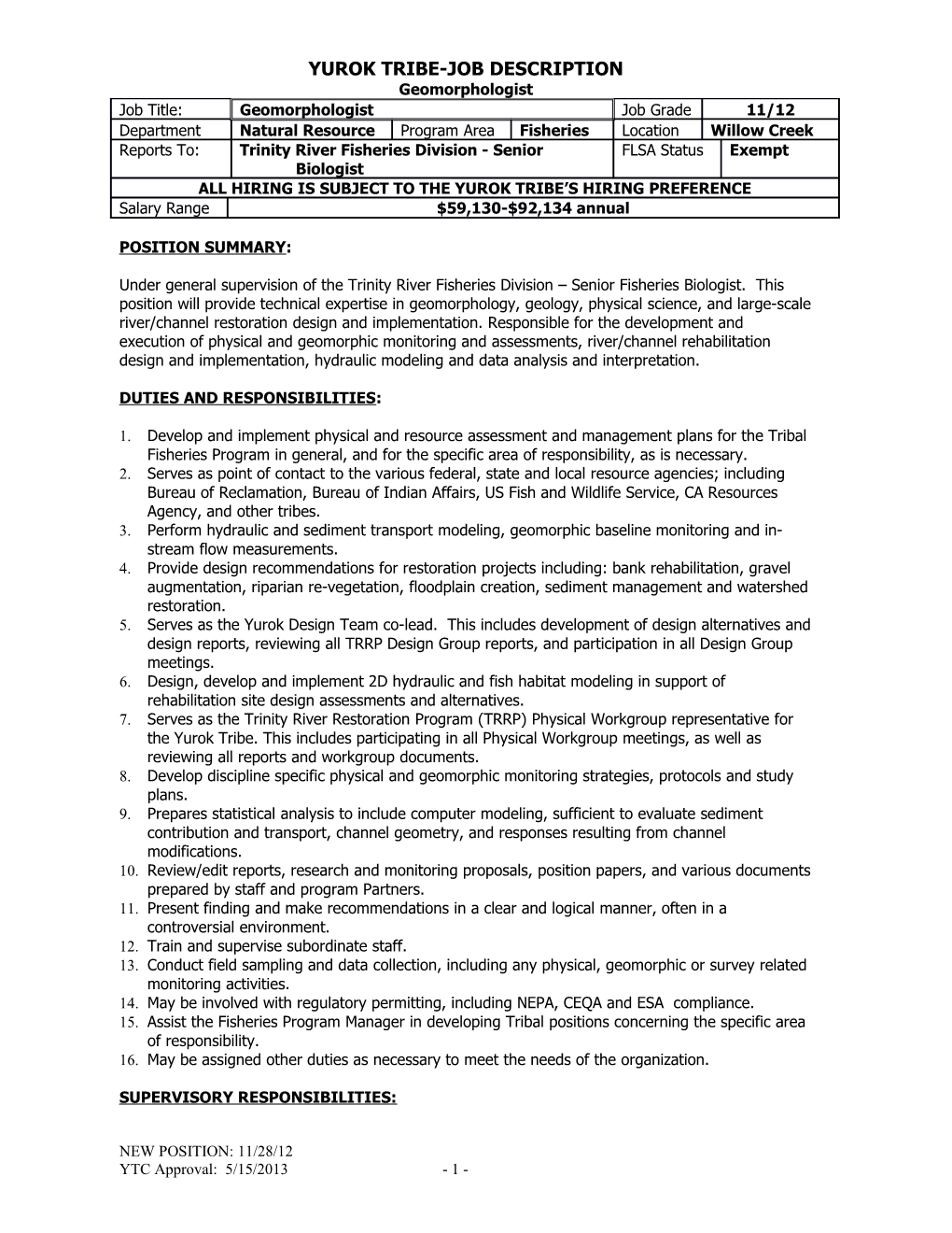 Yurok Tribe-Job Description s1