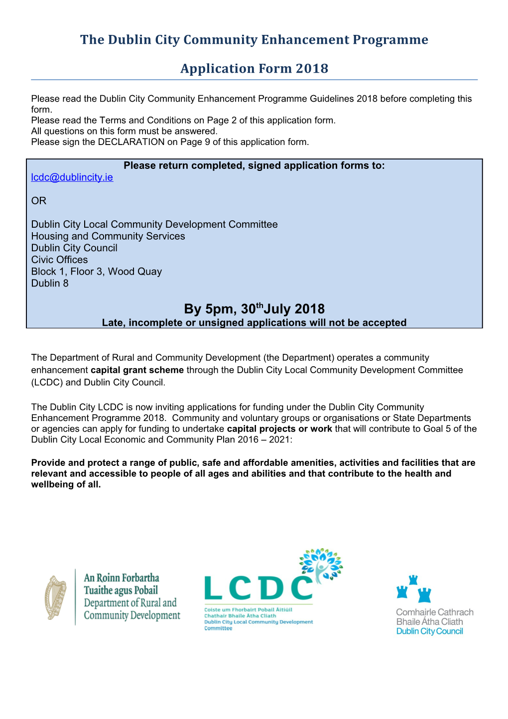 The Dublin City Community Enhancement Programme
