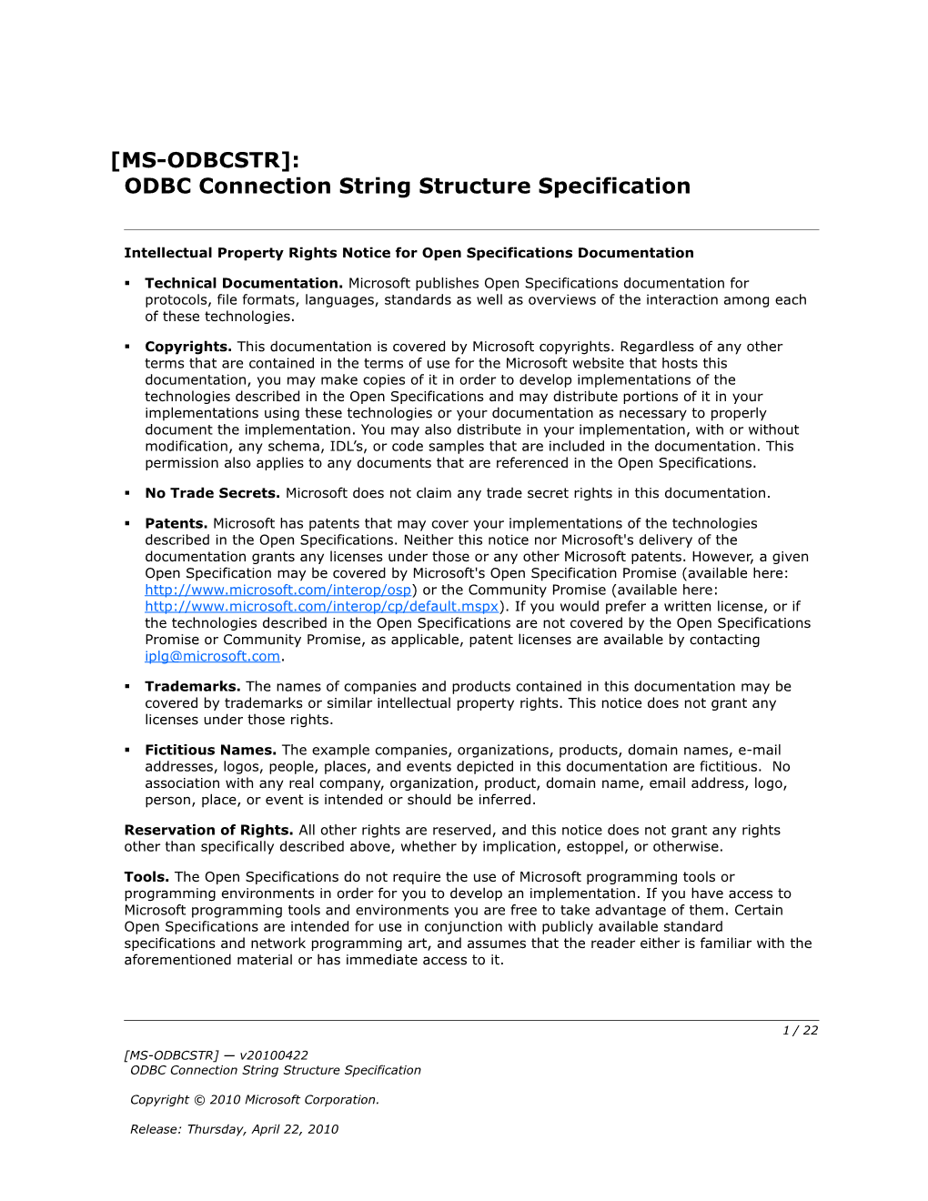 Intellectual Property Rights Notice for Open Specifications Documentation s25