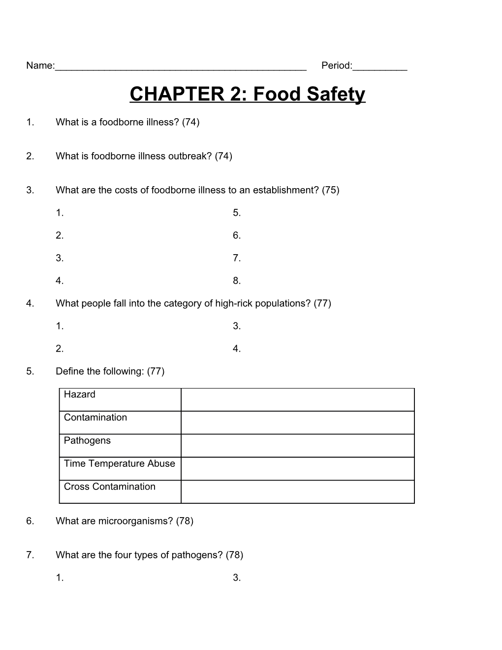 CHAPTER 2: Food Safety