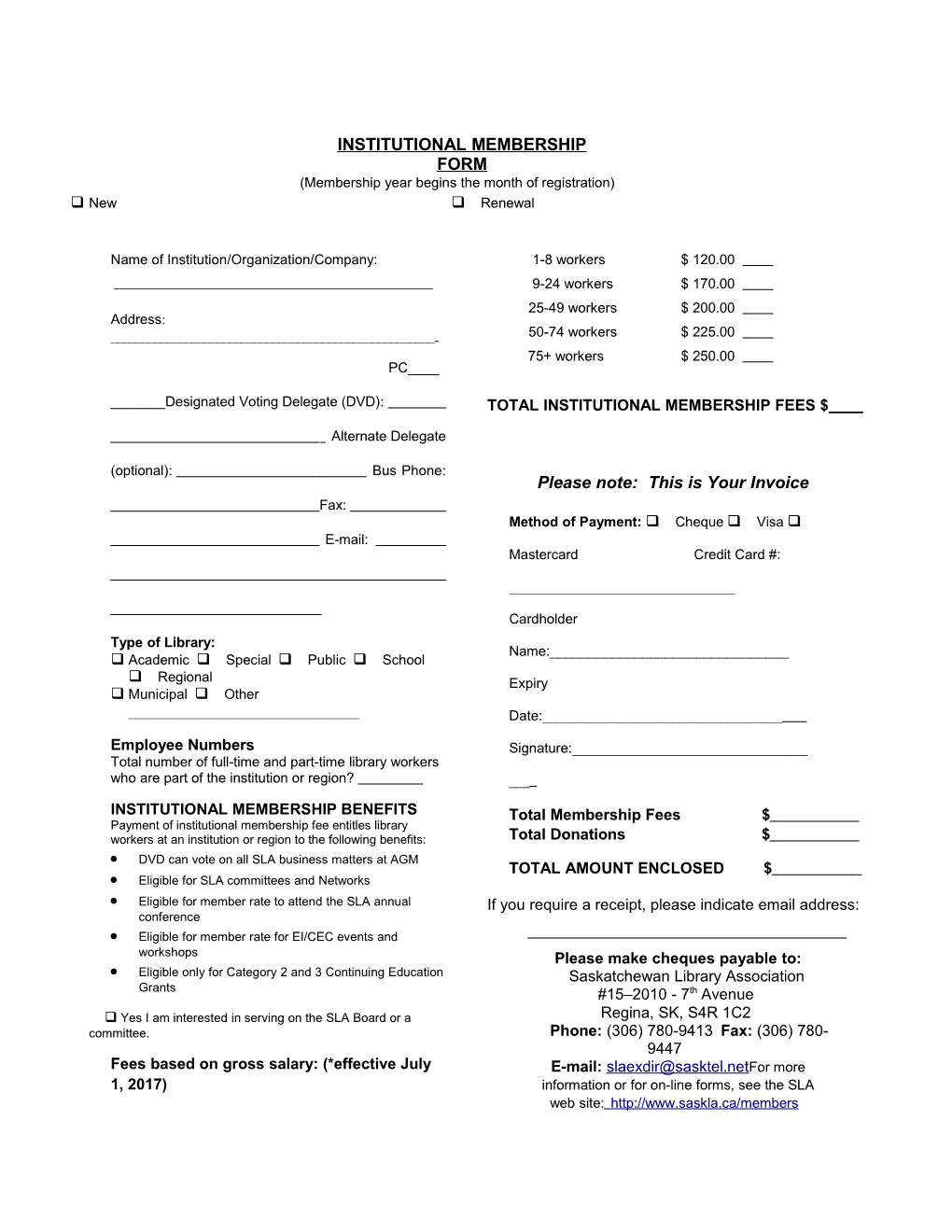 Sla Membership Application Form