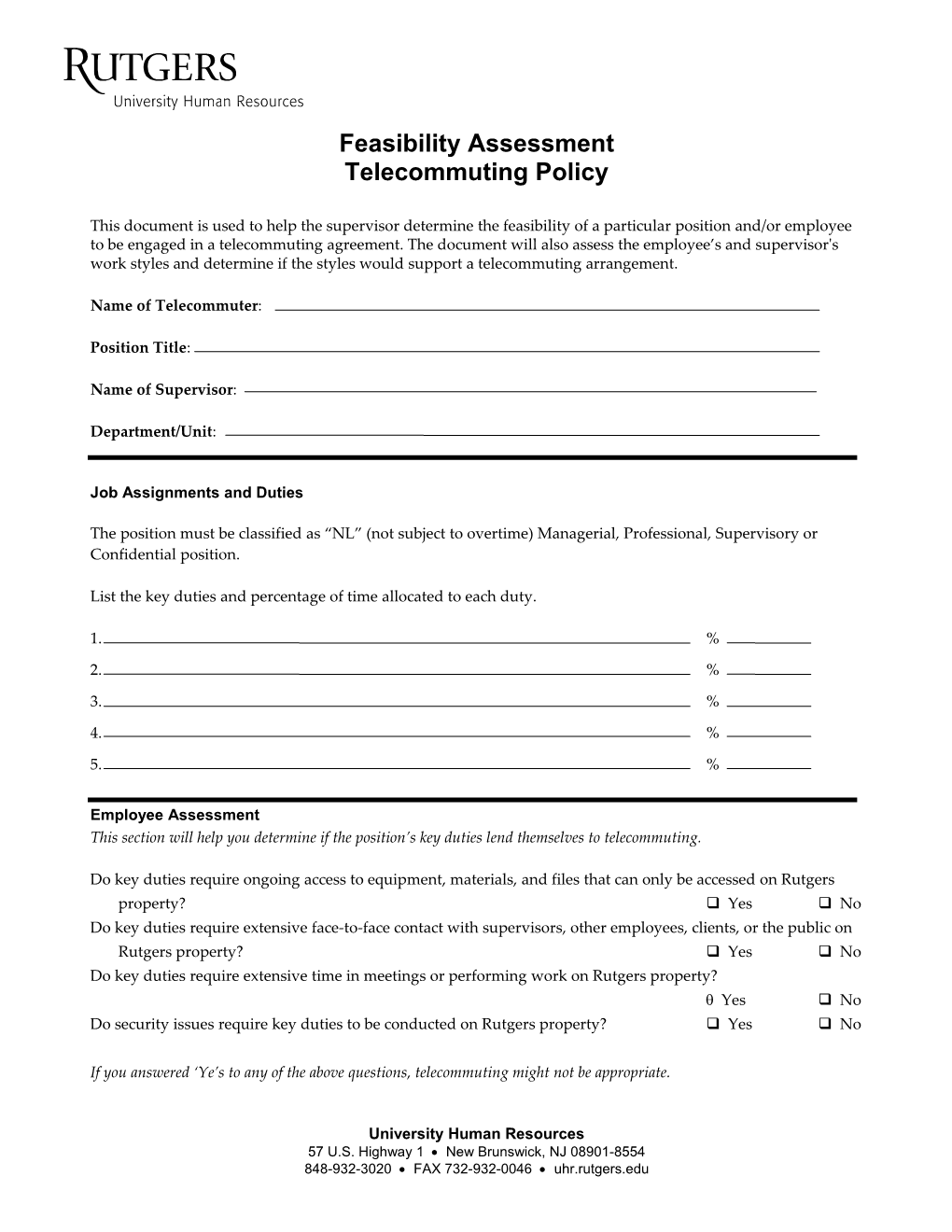 Feasibility Assessment