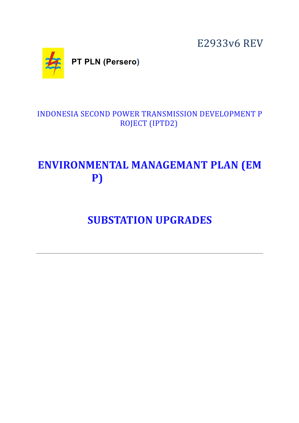 Environmental Managemant Plan (Emp)