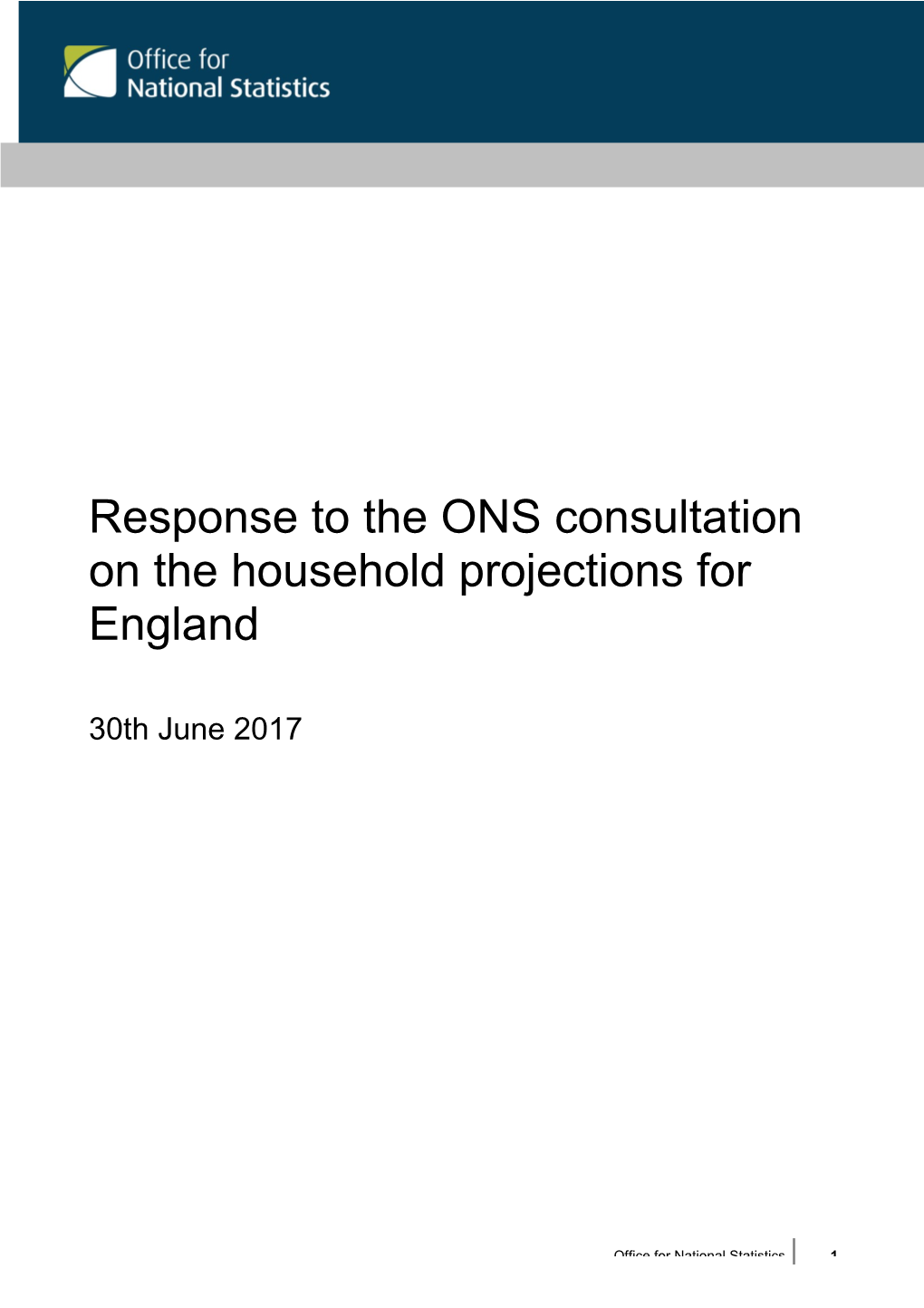 Response to the ONS Consultation on the Household Projections for England