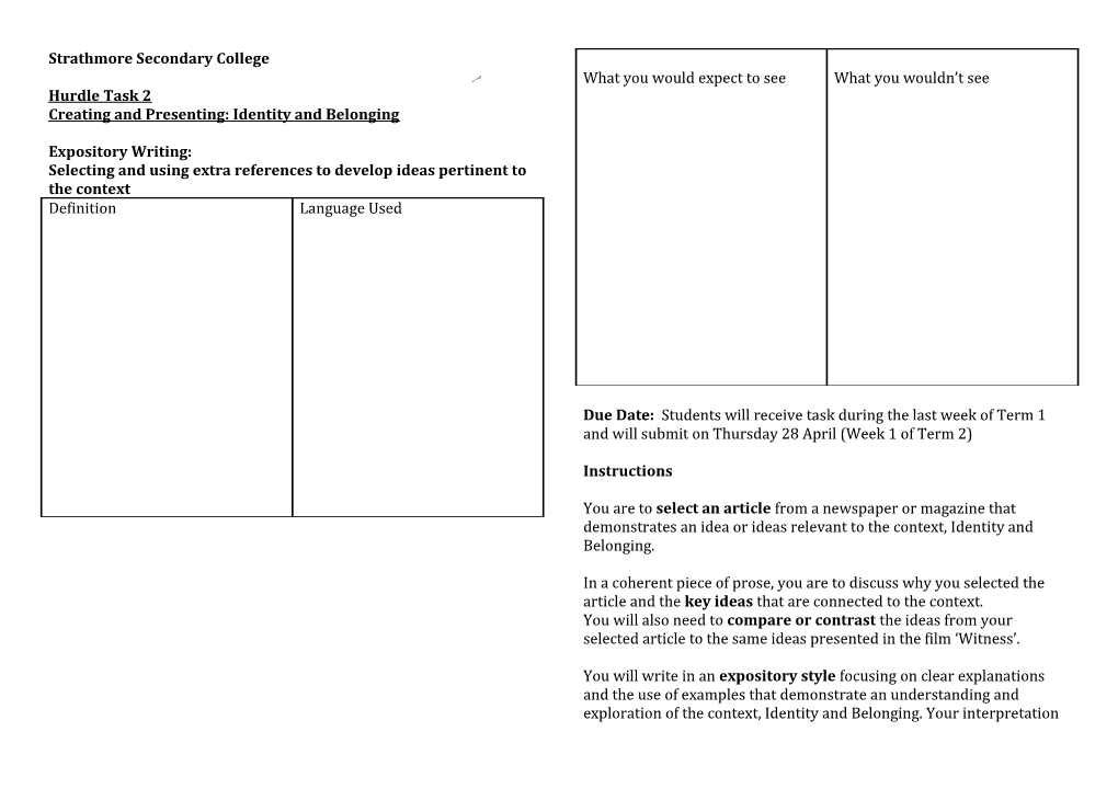 Creating and Presenting: Identity and Belonging