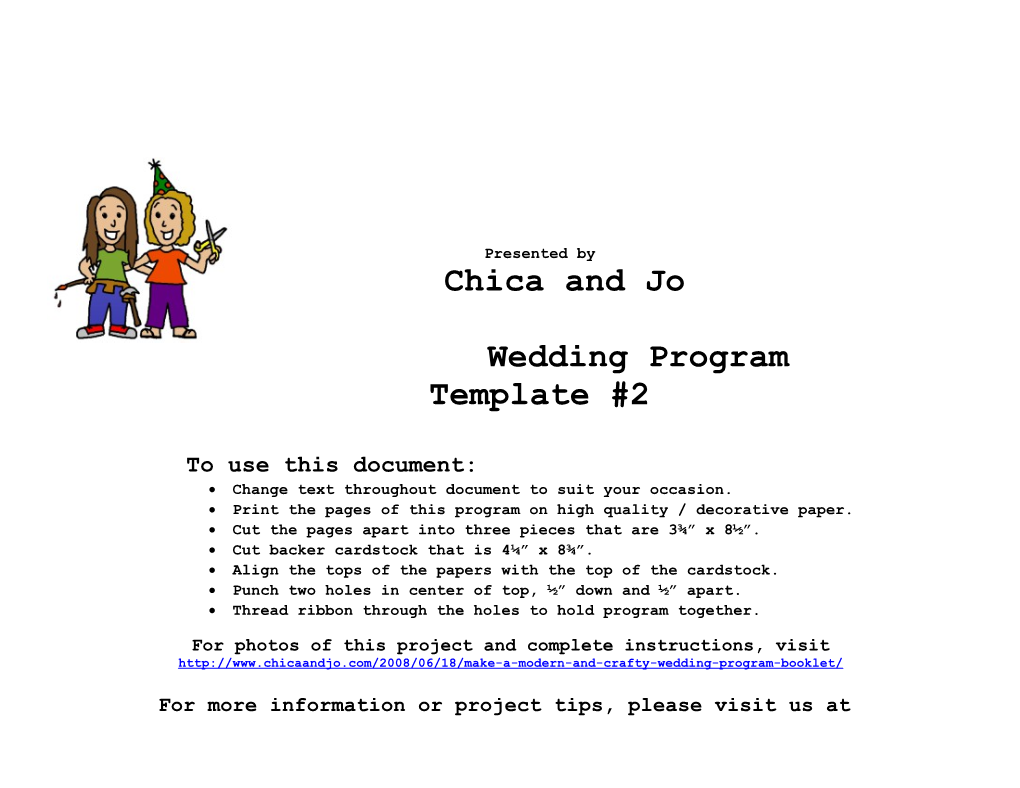 Wedding Program Template #2