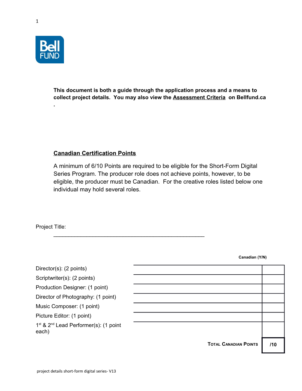 Canadian Certification Points