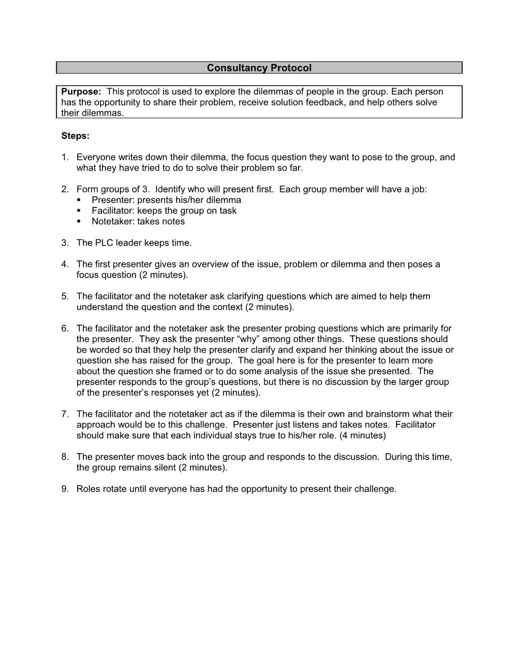 Form Groups of 3. Identify Who Will Present First. Each Group Member Will Have a Job