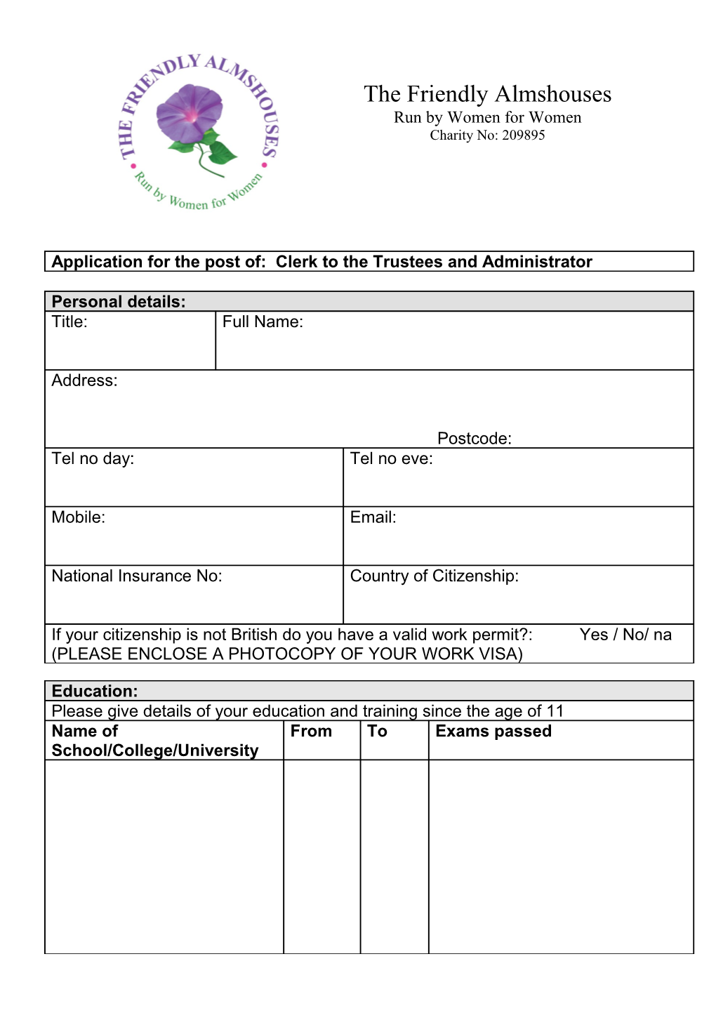 APPLICATION FORM (Please Complete in Type Or Black Ink)