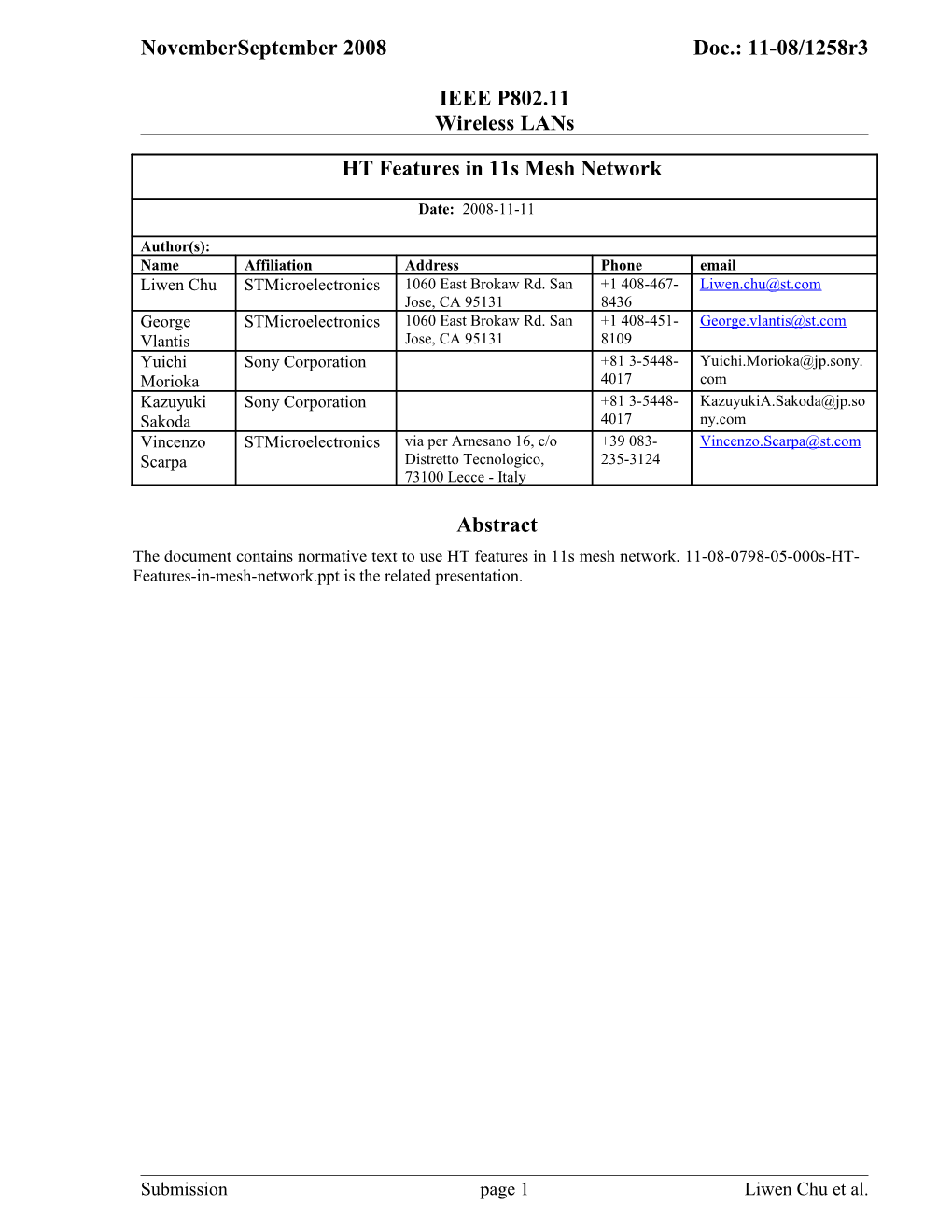 HT Features in 11S Mesh Network