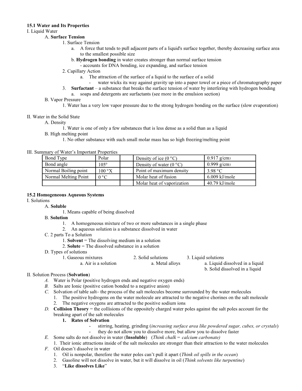 15.1 Water and Its Properties