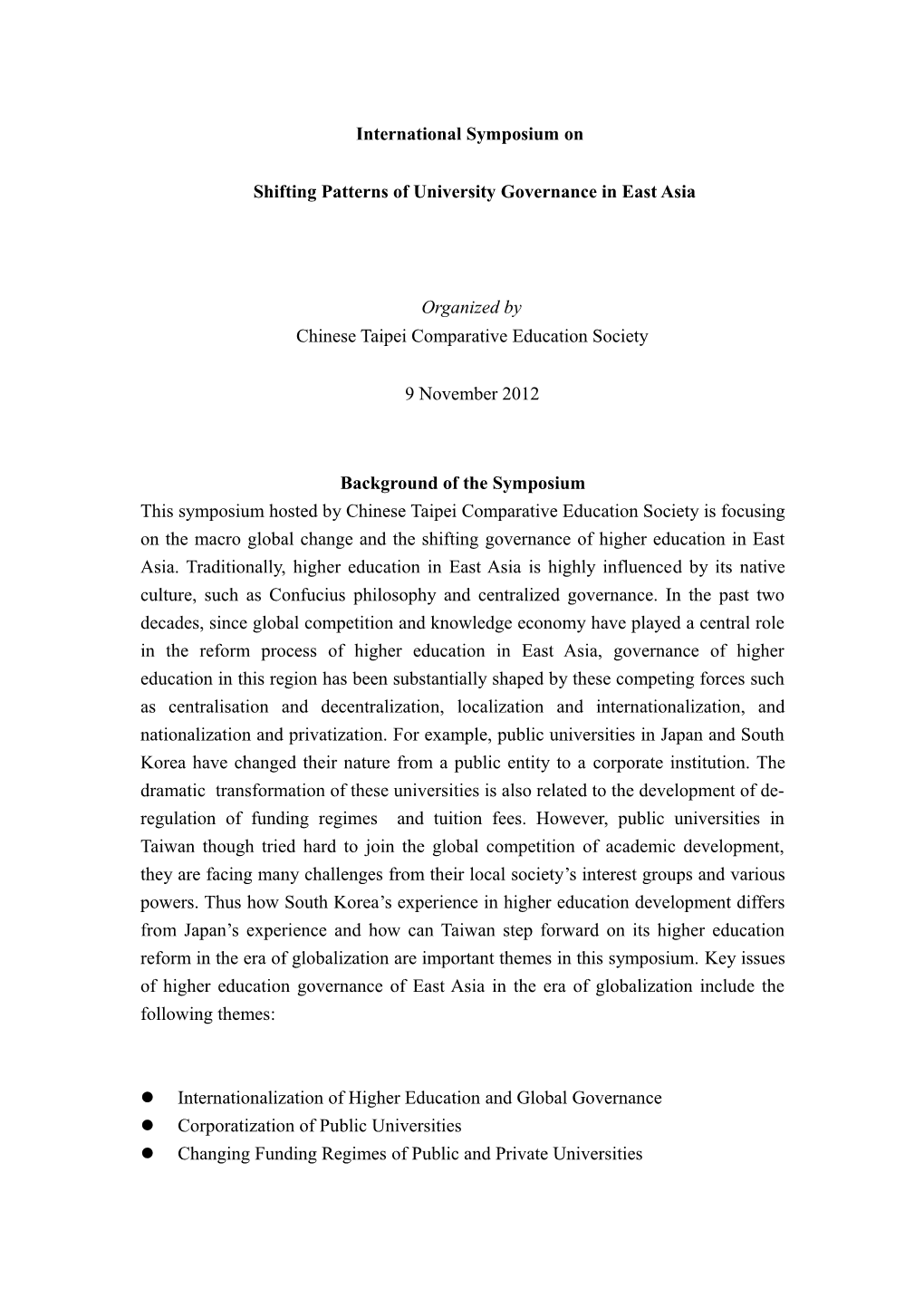 Conceptual Framework of Symposium