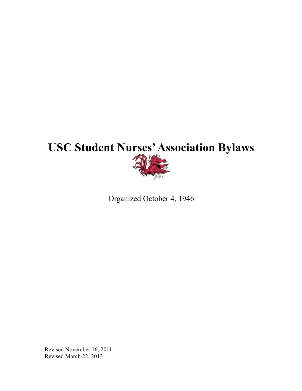 USC Student Nurses Association Bylaws