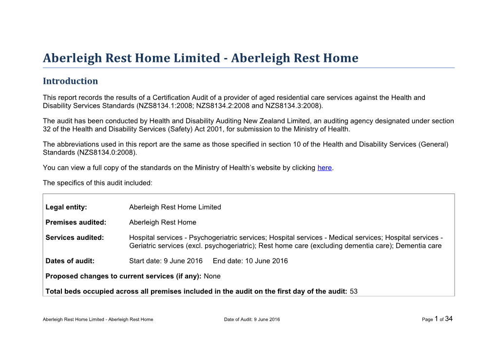 Aberleigh Rest Home Limited - Aberleigh Rest Home