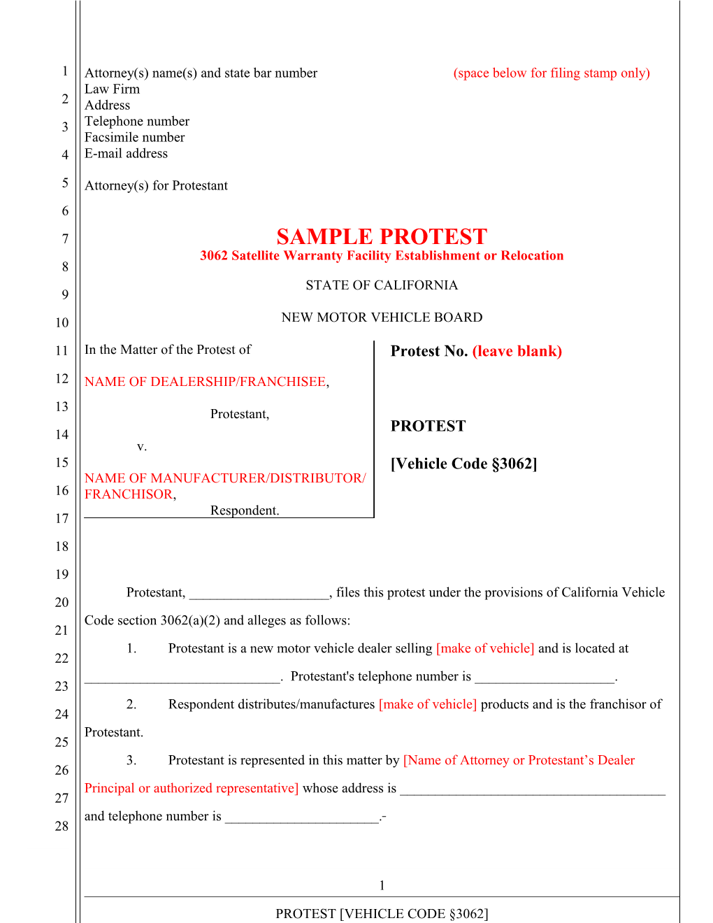 Attorney(S) Name(S) and State Bar Number (Space Below for Filing Stamp Only)